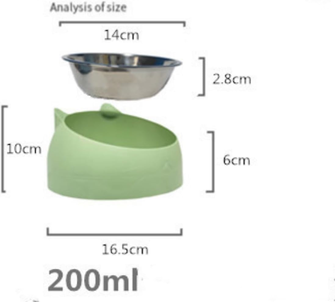 Stainless Steel Pet Cat Bowl 2-Pack, 200 ml, Black + White - Image 2