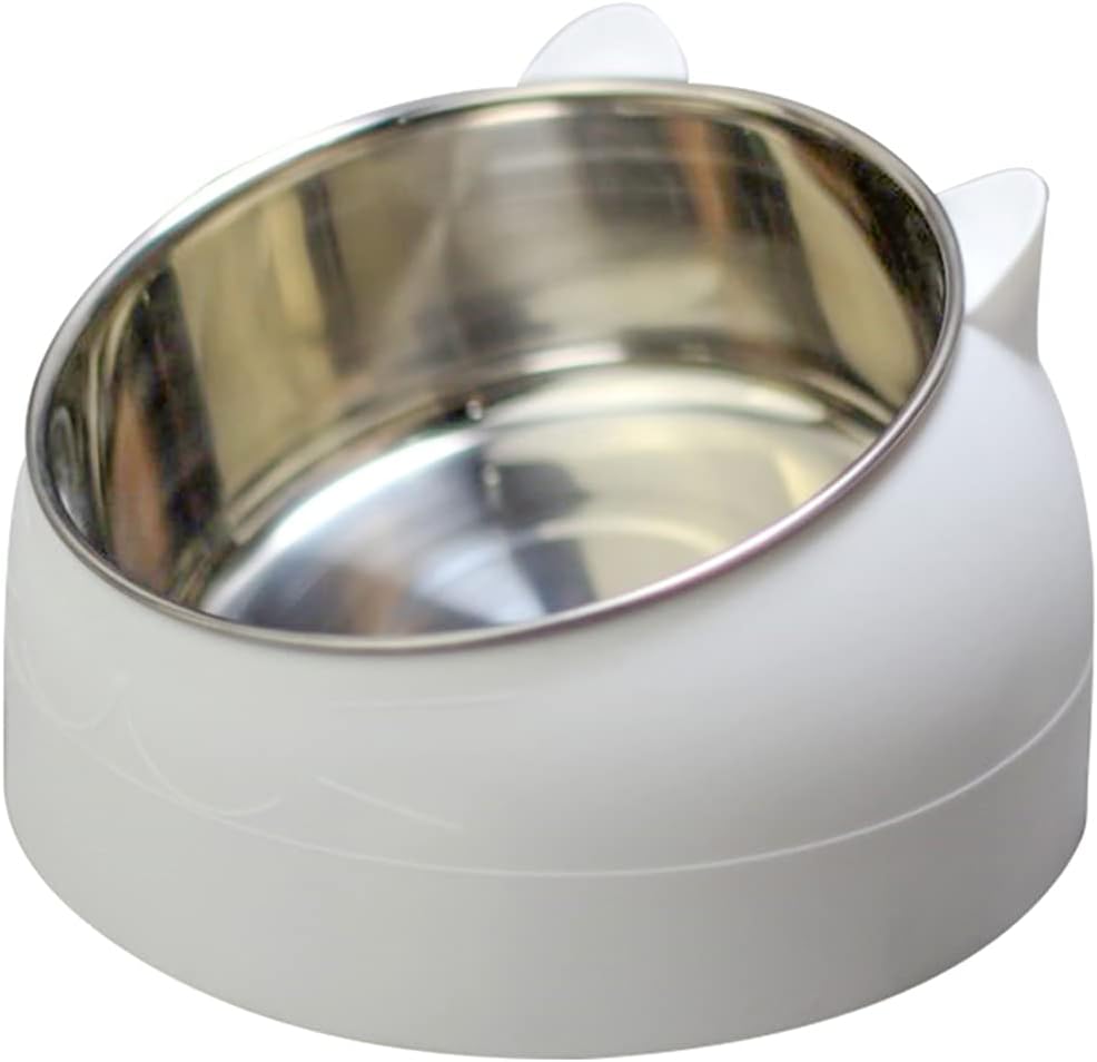 Stainless Steel Pet Cat Bowl 2-Pack, 200 ml, Black + White - Image 4