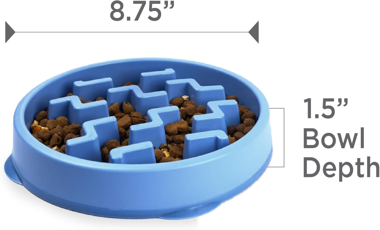 Slow Feeder Dog Bowl, Medium (Blue) - Slows Eating, Promotes Healthy Digestion, Slip Resistant - Image 6