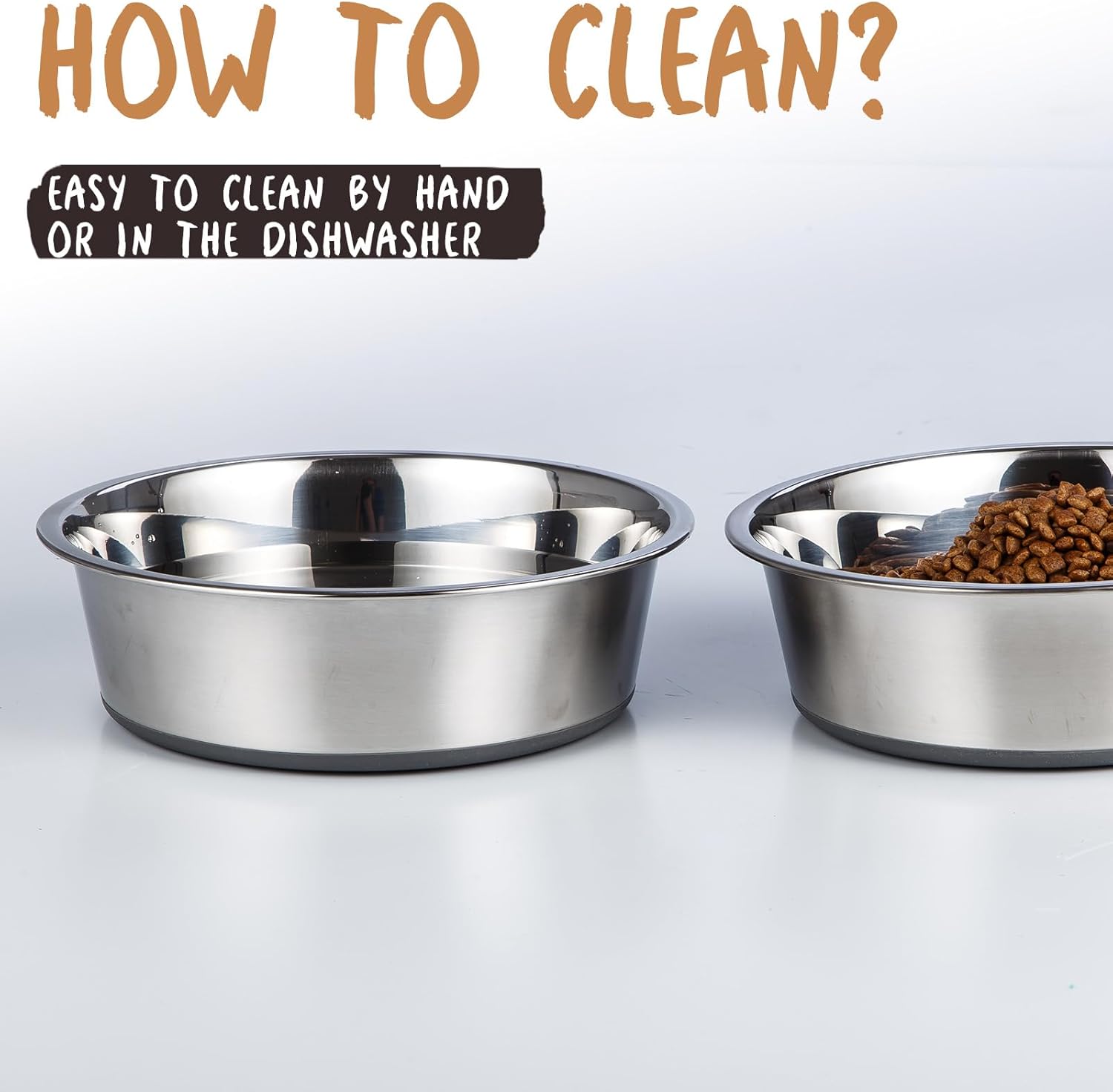 Stainless Steel Metal Dog Bowls, 900ml, 2 Pack - Image 6