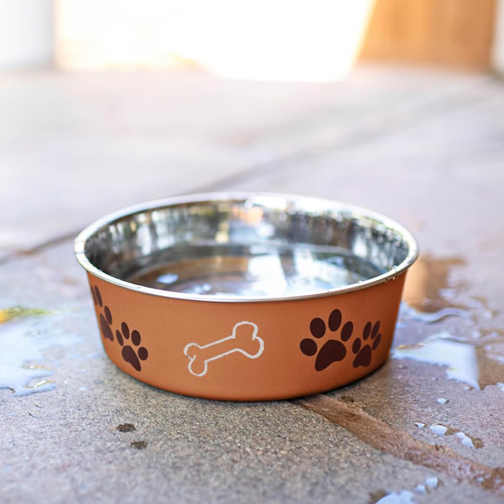 Medium Stainless Steel Dog Bowl, Non-Slip, Dishwasher Safe, Copper – 796 ml - Image 6