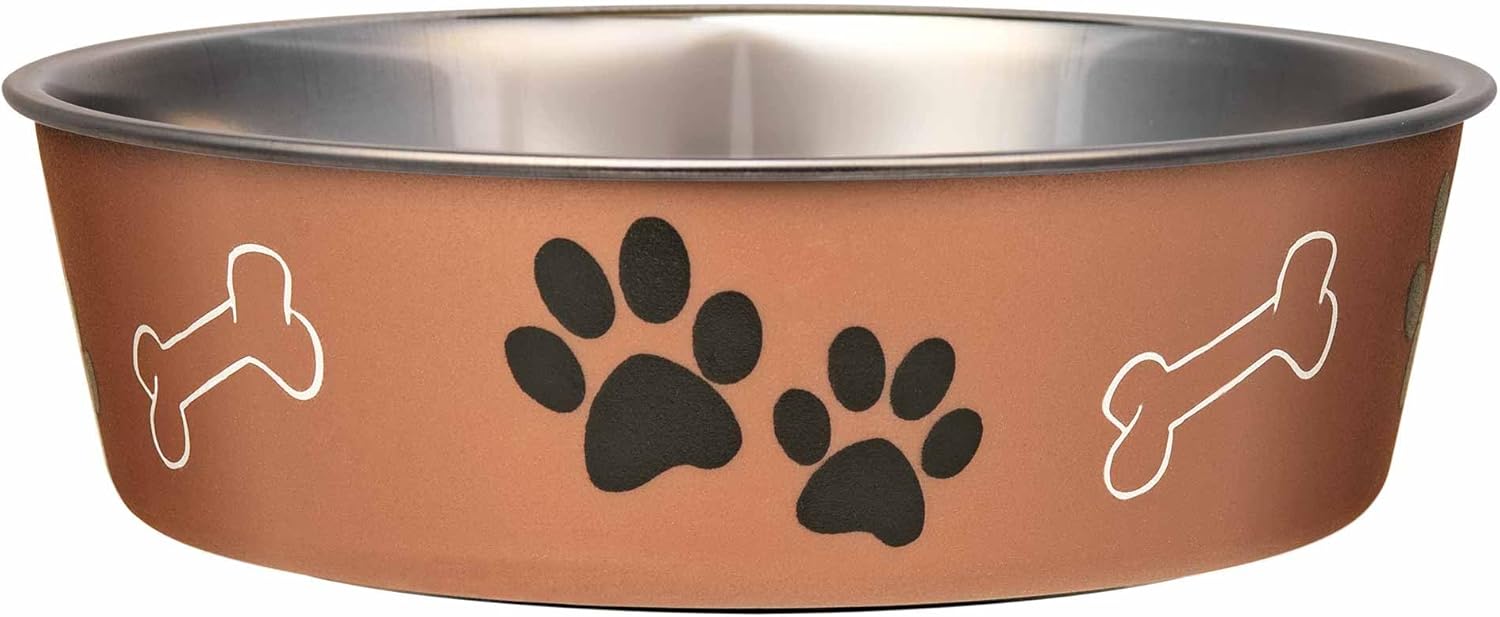 Medium Stainless Steel Dog Bowl, Non-Slip, Dishwasher Safe, Copper – 796 ml