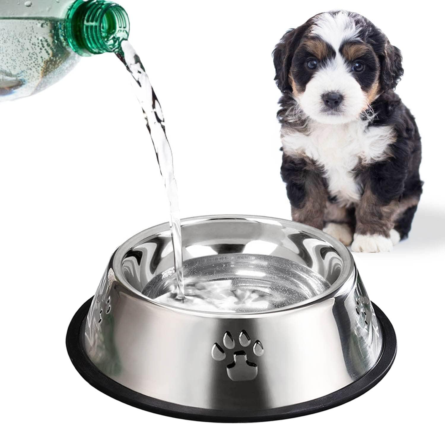 Stainless Steel Small Dog Bowls, Non-Slip Rubber Base, 2-Pack, 350 ml Each - Image 6