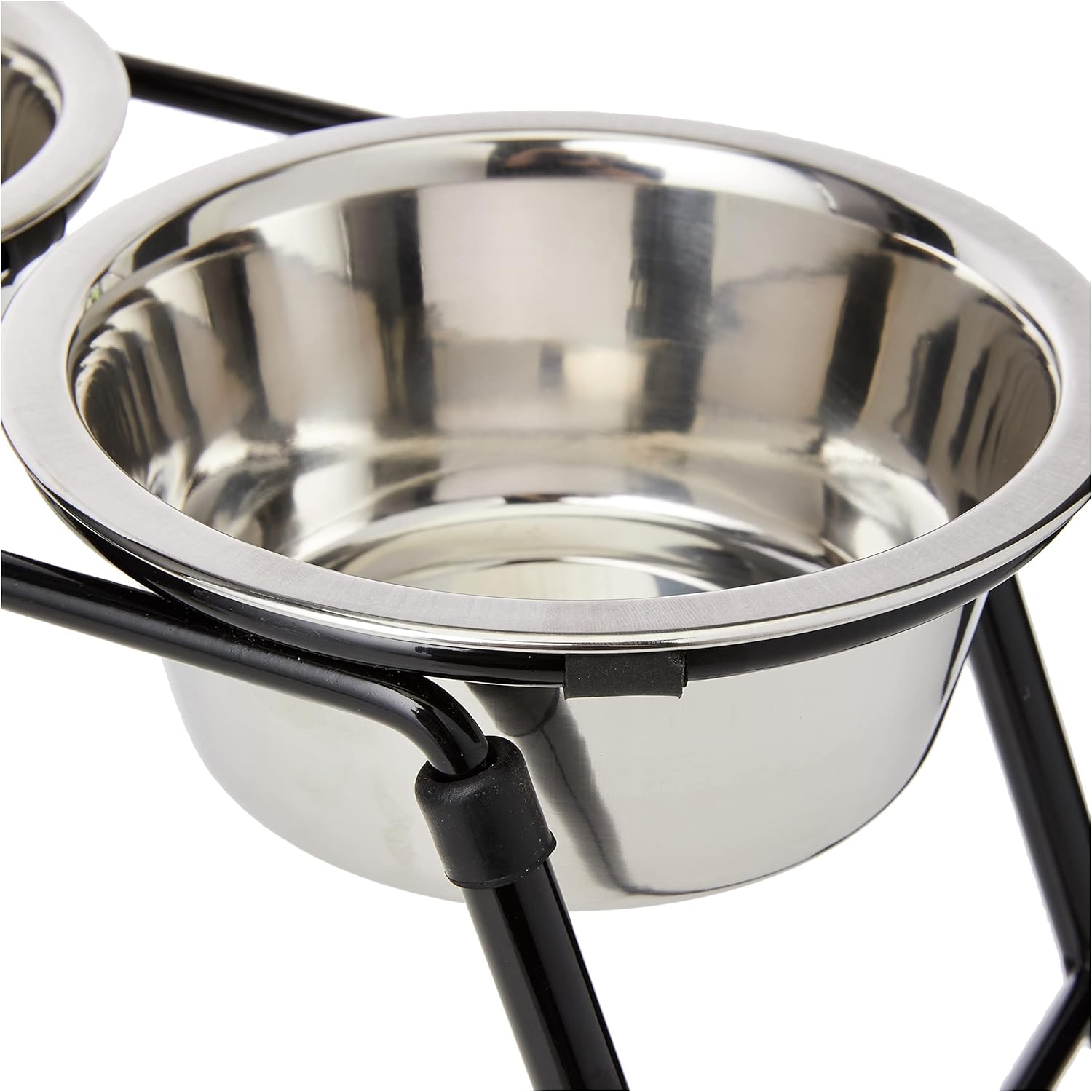 Double Feeder High Stand with 2 x 900 ml Stainless Steel Dishes, 220 mm Tall | Raised Double Dog Bowl | Durable Metal Frame | Easy Clean Removable Bowls - Image 3