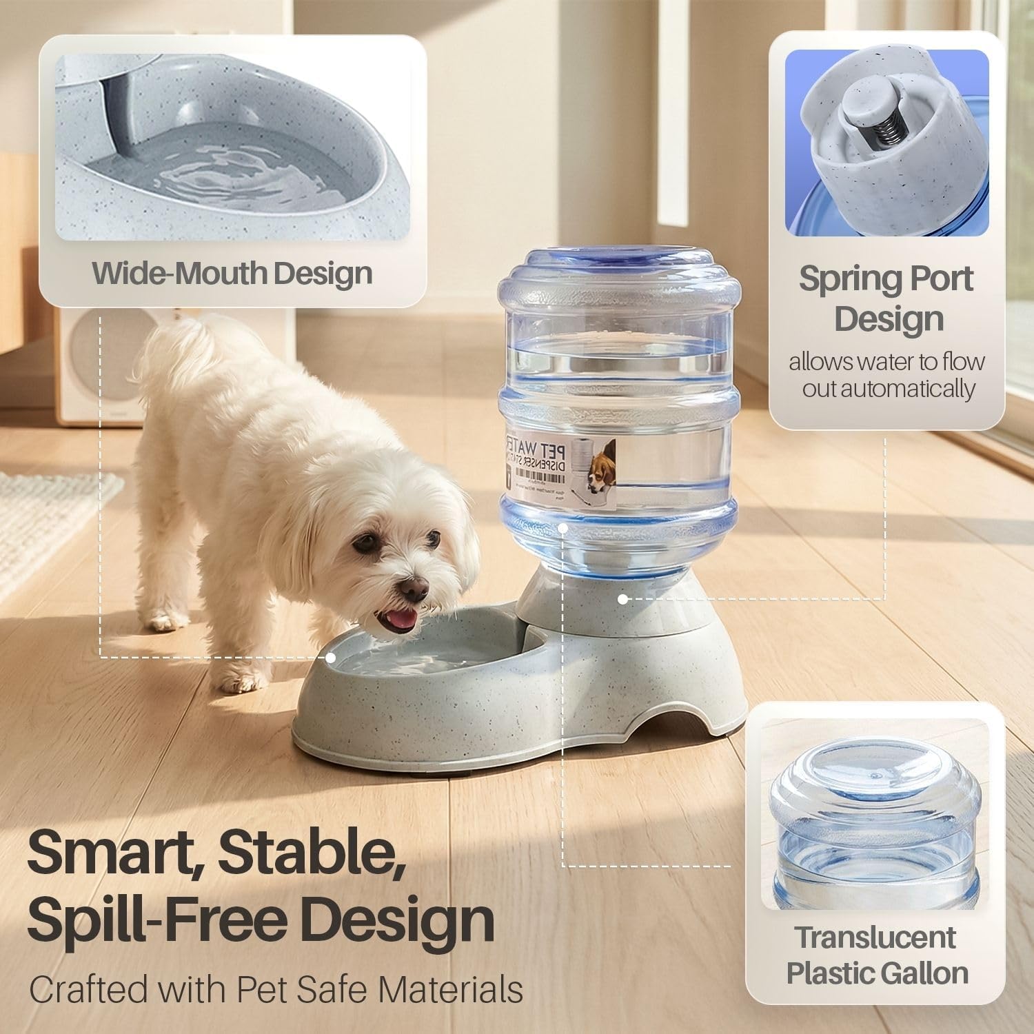 Automatic Dog Water Bowl Dispenser, 1 Gallon Gravity Pet Waterer - Image 6