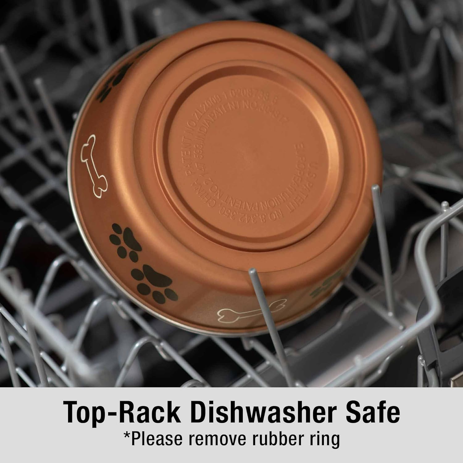 Medium Stainless Steel Dog Bowl, Non-Slip, Dishwasher Safe, Copper – 796 ml - Image 4