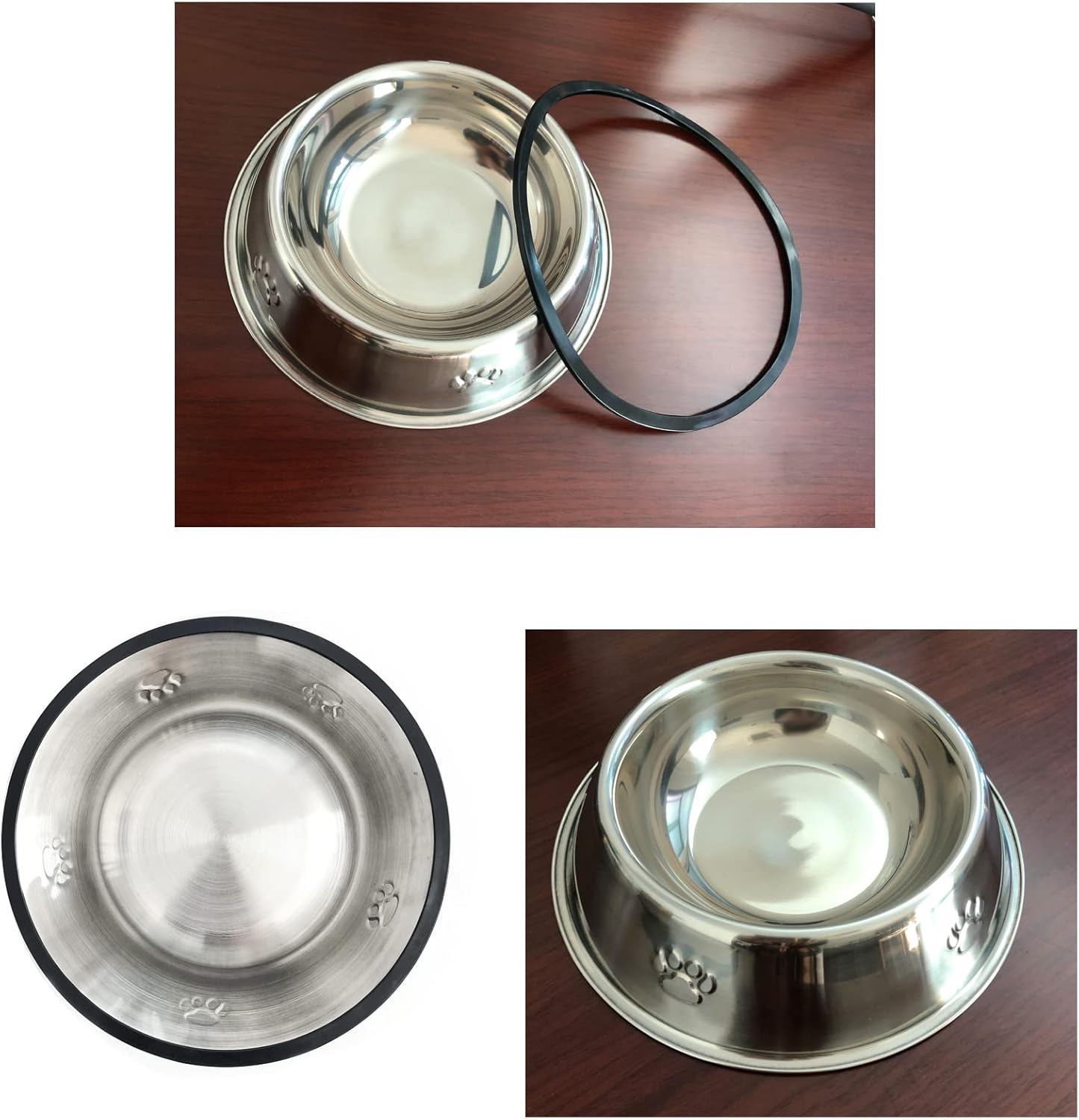 Stainless Steel Small Dog Bowls, Non-Slip Rubber Base, 2-Pack, 350 ml Each - Image 4