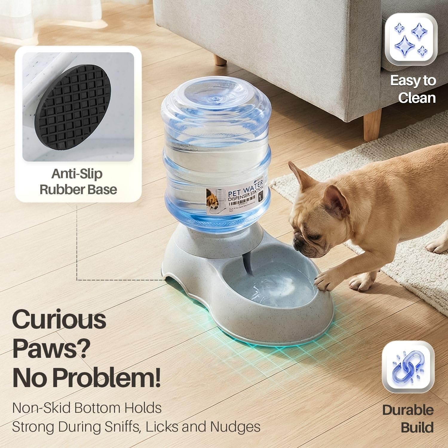 Automatic Dog Water Bowl Dispenser, 1 Gallon Gravity Pet Waterer - Image 4