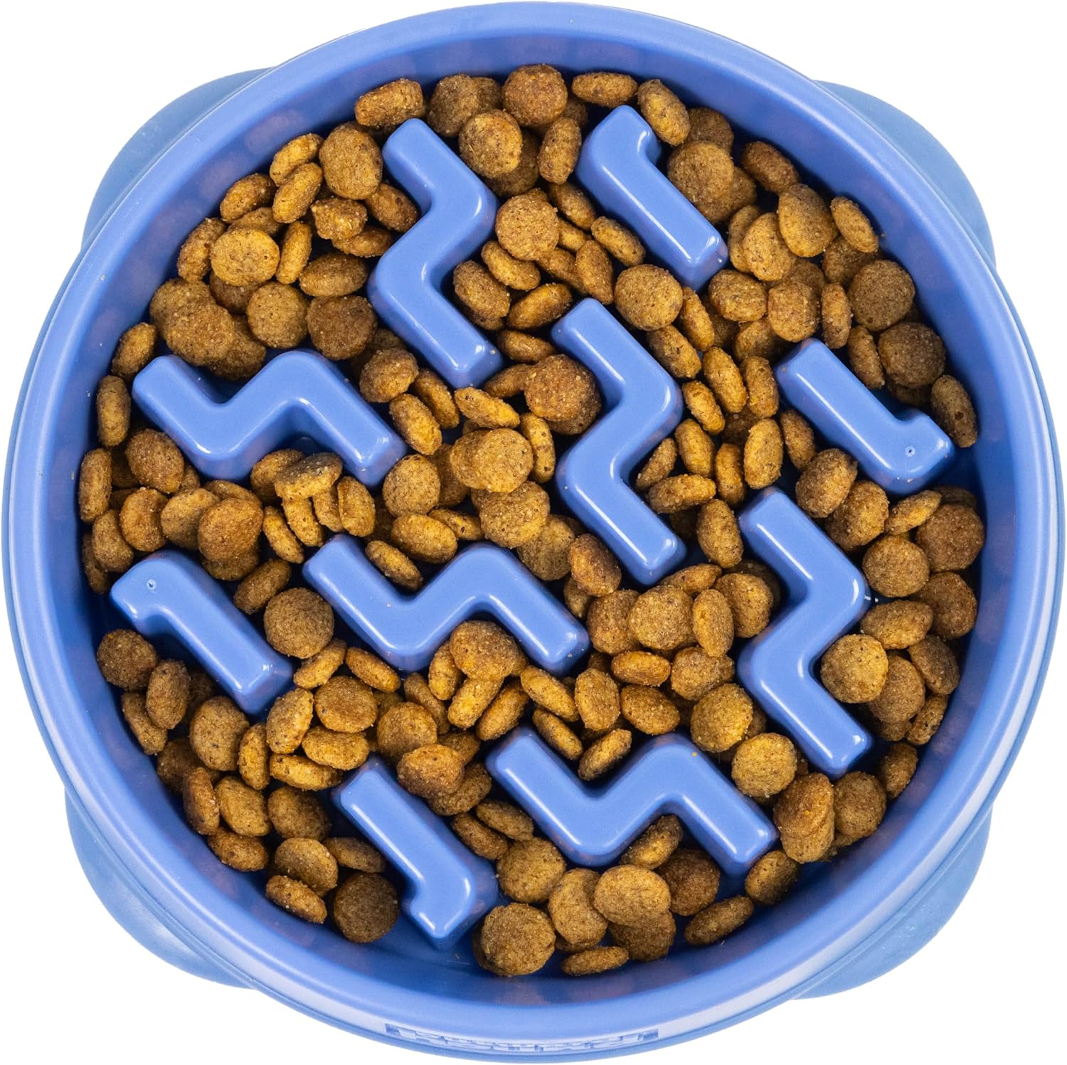 Slow Feeder Dog Bowl, Medium (Blue) - Slows Eating, Promotes Healthy Digestion, Slip Resistant